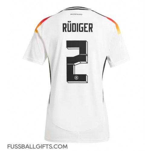 Deutschland Antonio Rudiger #2 Fußballbekleidung Heimtrikot Damen EM 2024 Kurzarm